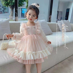 فستان بناتي طبقات شيفون ناعم و مطرز لجميع المناسبات AO0508-183