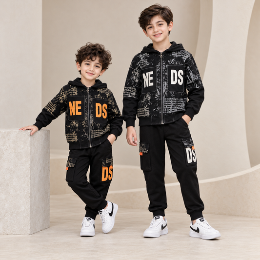 RM1227-08 طقم جينز ولادي قطعتين ( جكيت + بنطلون )