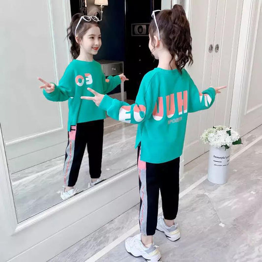 AO1023-59 طقم سبورت( بلوزة + بنطلون)