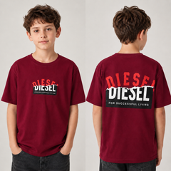 تيشيرت ولادي Diesel صيفي – قطن ناعم بتصميم أمامي وخلف
 Aqa200526-02D
