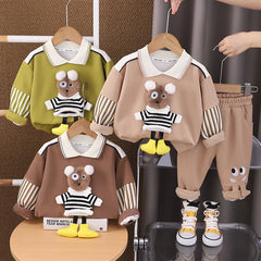 SSX220824-156 ترينج قطن اصلي قطعتين ( بلوزة + بنطلون) ربيعي خريفي