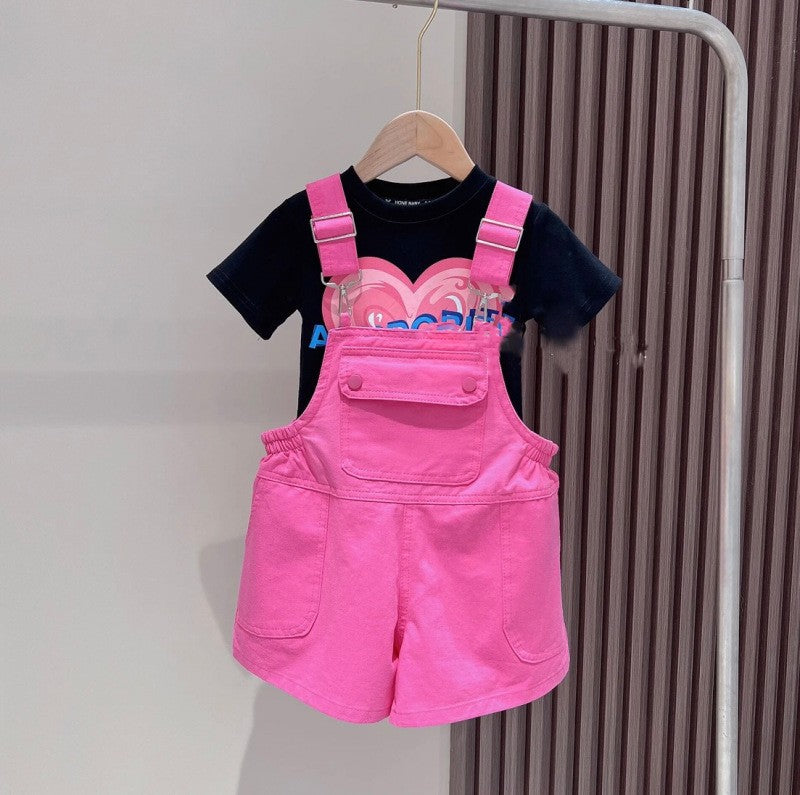 RM171223-37 طقم بناتي ( أفرهول + بلوز قطنية)
