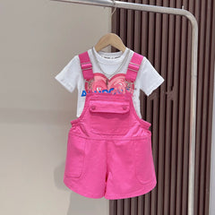 RM171223-37 طقم بناتي ( أفرهول + بلوز قطنية)