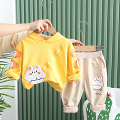 RM231223-22 طقم بناتي قطعتين ( بلوزة قطنية + بنطلون كتان ناعم)
