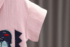 SS-2272B طقم قطعتين ( قميص + شورت كتان)