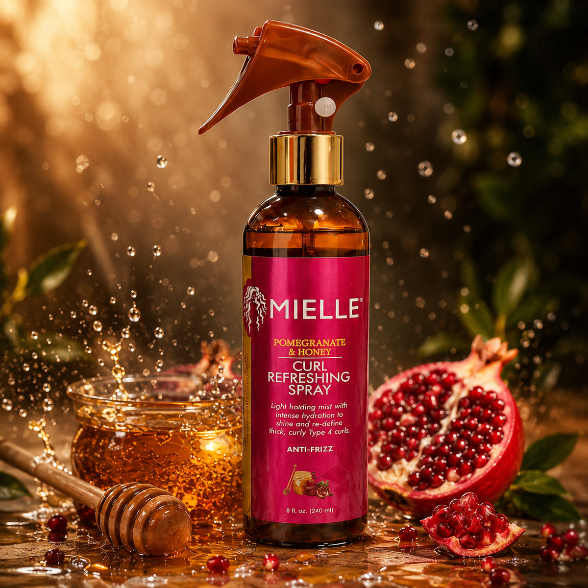 بخاخ ميلي يرطب الشعر الكيرلي ويقلل النفشة بالرمان وعسل المانوكا – Mielle Curl Refreshing Spray Cas320526-35