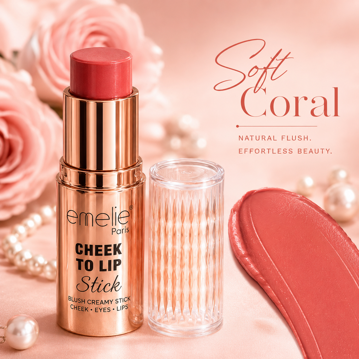 إميلي ستيك متعدد الاستخدام للخدود والشفاه - Emelie Paris Cheek To Lip – لون طبيعي وثبات طويل CAS-20260610-030944-182