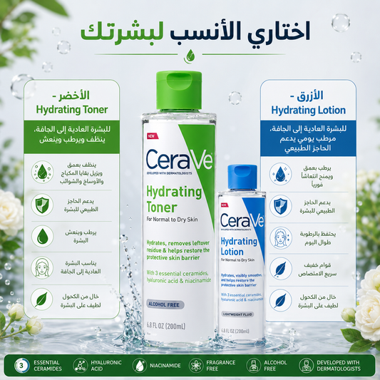 تونر مرطب ومنظف CeraVe Hydrating Toner  للبشرة العادية إلى الجافة – 200ml - CAS-20260610-031844-845