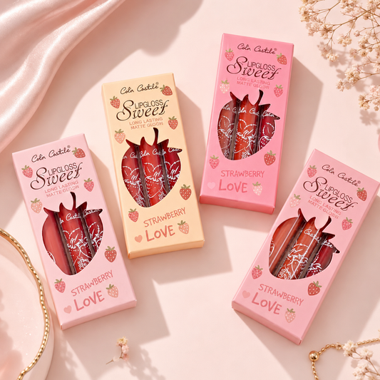 مجموعة جلوس فراولة ثابتة Color Castle Lipgloss Sweet Strawberry Love  Cos090526-13