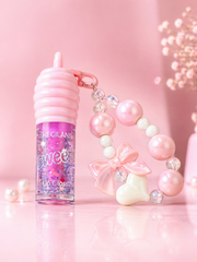 جلوس بلون زهري فاتح سحري لامع مع ميدالية أنيقة – Sweet Lip Gloss Cos-220426-23